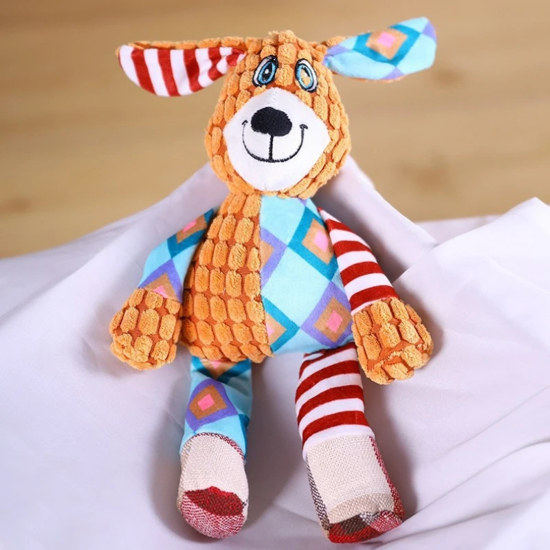 Bite-Resistant Squeaky Plush Dog Chew & Teeth Cleaning Toy