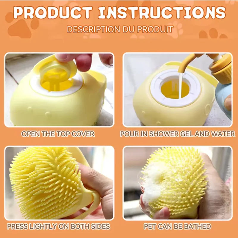 New Bath Massage Brush Bathroom Multifunctional Puppy Big Dog Cat Soft Safety Silicone Pet Accessories for Dogs Cats Tools