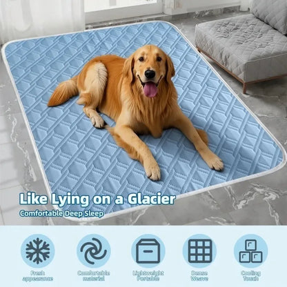 1PCS New Upgraded Ice Cooling Experience Summer Pet Cooling Mat Washable and Breathable Pet Cooling Pad All Season for Dogs Pet