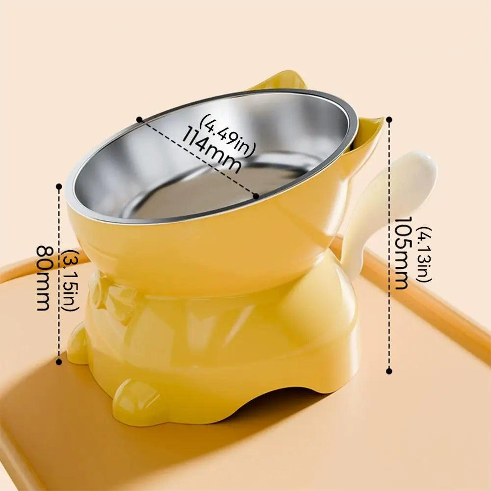 Stainless Steel Cat Bowl Anti-Spill Slanted Cat Food Food Water Dish for Cats Kitten Stainless Steel Cat Bowl