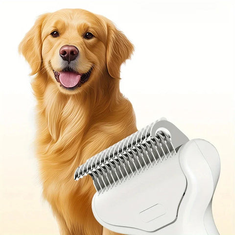 Pet Hair Removal Comb Curved Stainless Steel Teeth for Dogs Cats Detangling Brush for Long Thick Hair Professional Grooming Tool