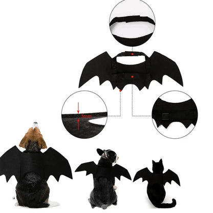 Halloween Bat Costume for Dogs Pet Wings Cat Dress up Accessory Puppy Party Outfit Pet Supplies