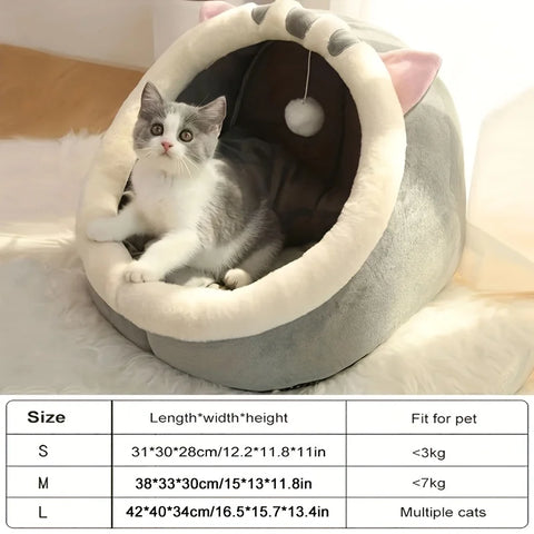 Cute and Soft Cat House Super Cat Bed Warm Deep Sleep Comfort Cat Bed Pets Tent Cozy Cave Nest Small Dog Mat Bag