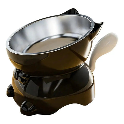 Stainless Steel Cat Bowl Anti-Spill Slanted Cat Food Food Water Dish for Cats Kitten Stainless Steel Cat Bowl