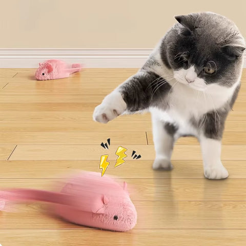 New Interactive Mouse Plush Cat Chew Toys Boredom Interactive Plush Toys Kitten Game Indoor Plush Mice Luminous Toys for Cats