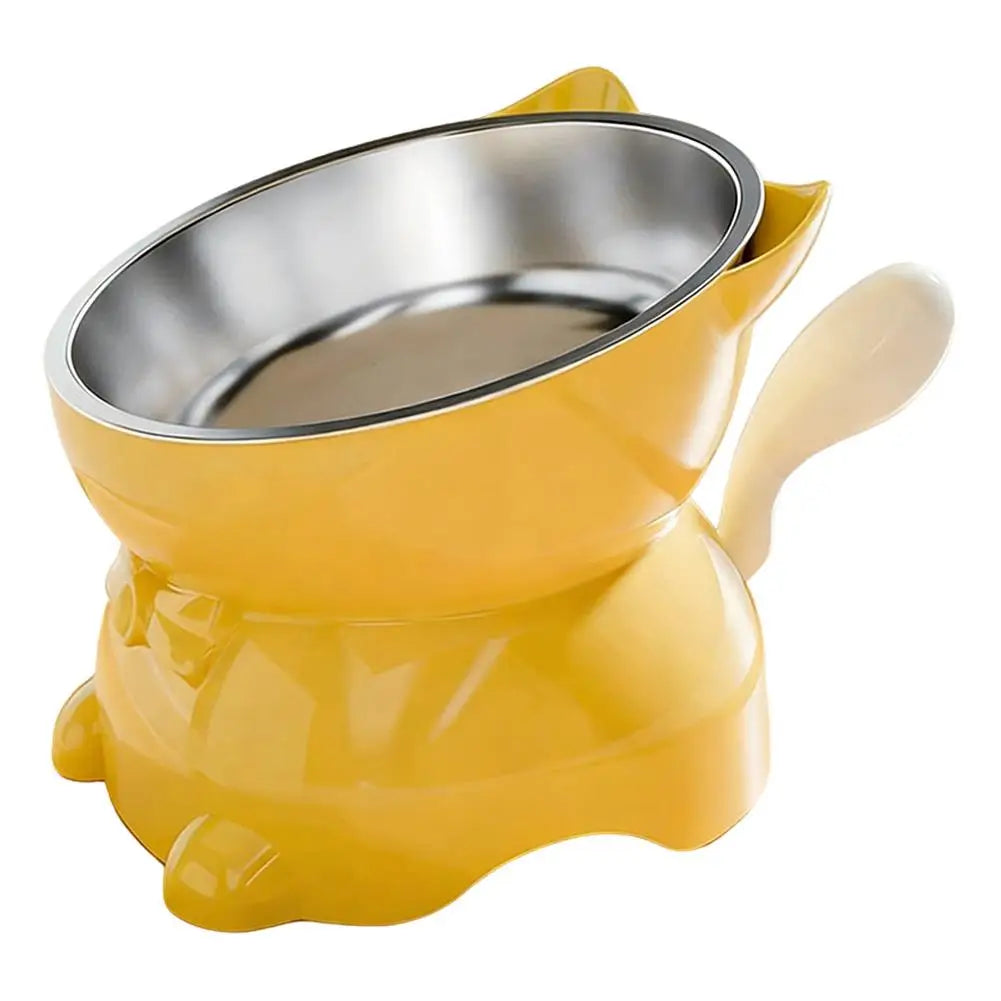 Stainless Steel Cat Bowl Anti-Spill Slanted Cat Food Food Water Dish for Cats Kitten Stainless Steel Cat Bowl