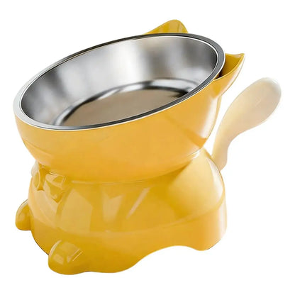Stainless Steel Cat Bowl Anti-Spill Slanted Cat Food Food Water Dish for Cats Kitten Stainless Steel Cat Bowl