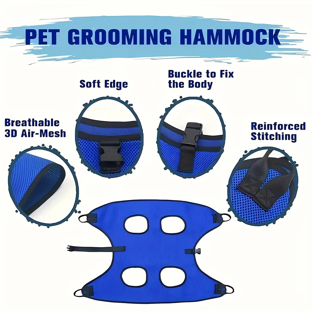 Pet Grooming Hammock Cat Dog Nail Clipper Fixer Teddy Hook Type Feeding Anti-Scratch Artifact Restraint Bag Pet Accessories