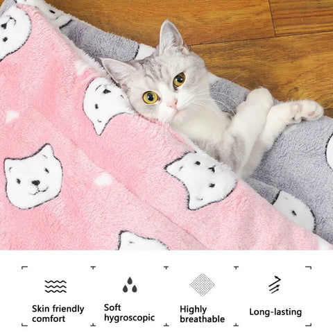 1Pcthickened Comfortable Warm Small Cat Sleeping Cushion Skin-Friendly Cute Winter Medium Dog Sofa Mat for Puppy Bed Accessories