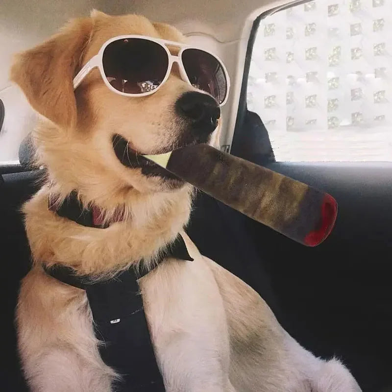 Funny Interactive Dog Toys Cigar Design Plush Squeaky Pet Toys Grinding Teeth Creative Chew Cool Stuffed Gifts for Dog Birthday