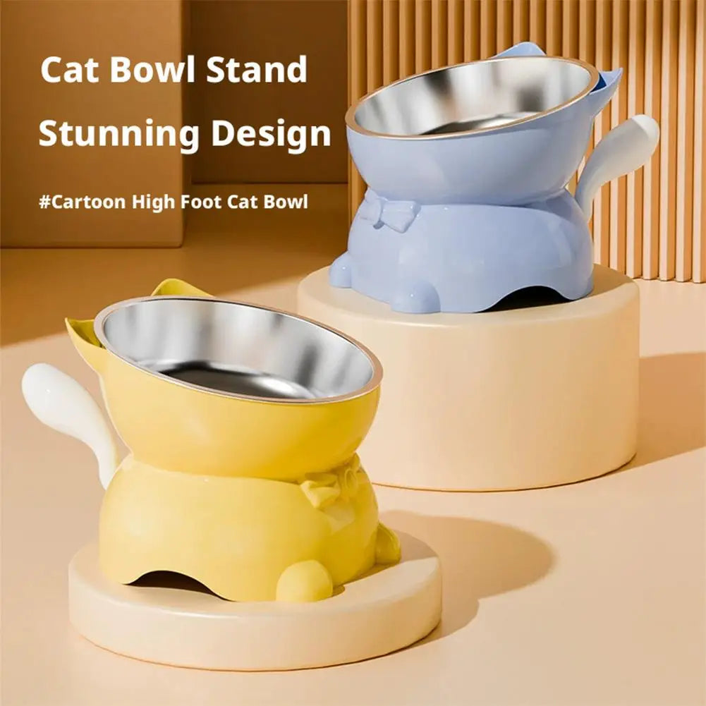 Stainless Steel Cat Bowl Anti-Spill Slanted Cat Food Food Water Dish for Cats Kitten Stainless Steel Cat Bowl