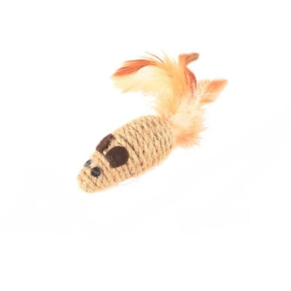 Sisal False Mouse Cat Toy Bite Resistance Stuffed Toy Interactive Cat Toy Simulation Mice Kitten Self-Playing Toy Pet Supplies
