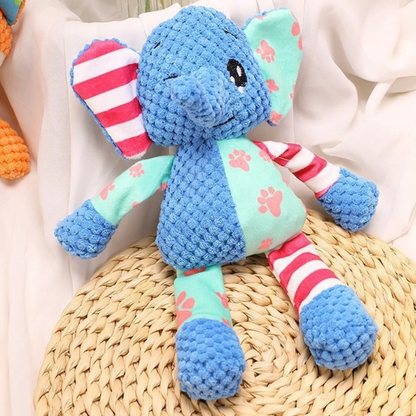 Bite-Resistant Squeaky Plush Dog Chew & Teeth Cleaning Toy