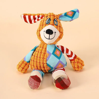 Bite-Resistant Squeaky Plush Dog Chew & Teeth Cleaning Toy