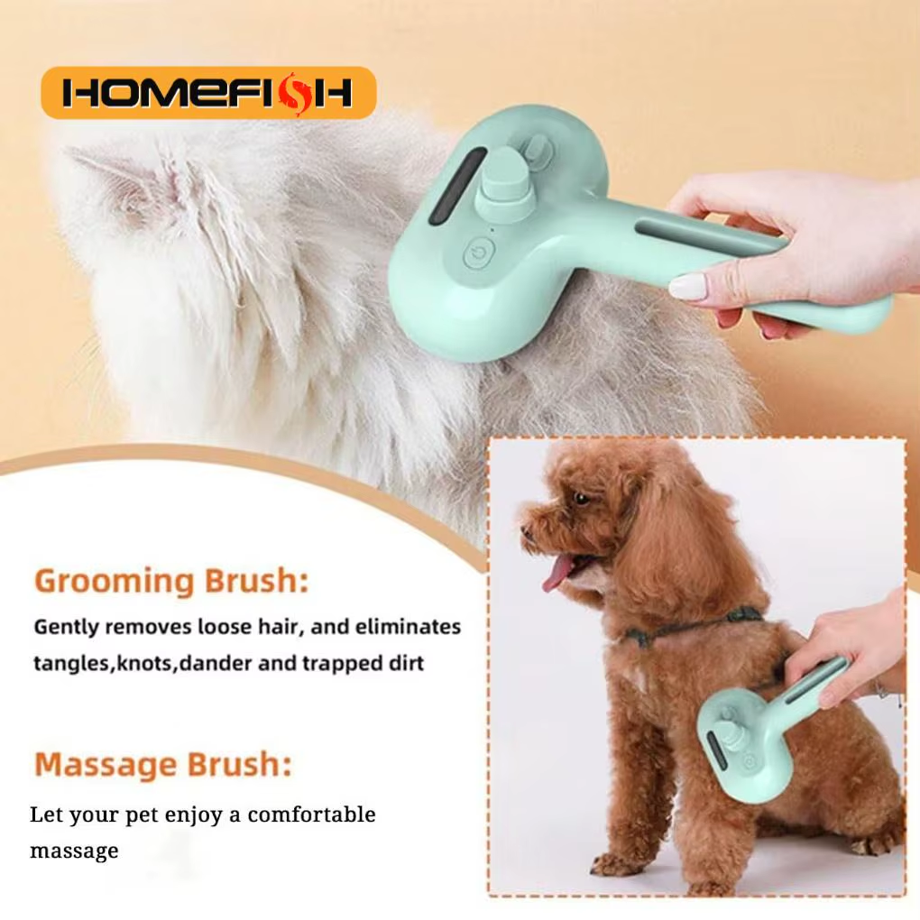 Steam Spray Pet Grooming & Hair Removal Brush