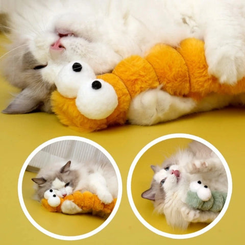 Plush Cat Chew Toy Cushion Caterpillar Catnip Pillow Teaser Toys for Cats Soft Interactive Cat Toy Supplies