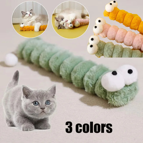 Plush Cat Chew Toy Cushion Caterpillar Catnip Pillow Teaser Toys for Cats Soft Interactive Cat Toy Supplies