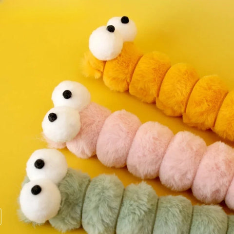 Plush Cat Chew Toy Cushion Caterpillar Catnip Pillow Teaser Toys for Cats Soft Interactive Cat Toy Supplies