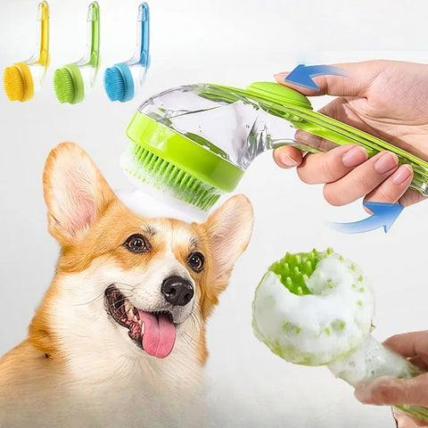 Pet Bathing Brush Long Handle Dog Cleaning Brush Soft Silicone Pet Grooming Comb for Cats Dogs Cat Massage Brush Pet Supplies