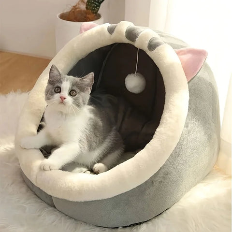 Cute and Soft Cat House Super Cat Bed Warm Deep Sleep Comfort Cat Bed Pets Tent Cozy Cave Nest Small Dog Mat Bag