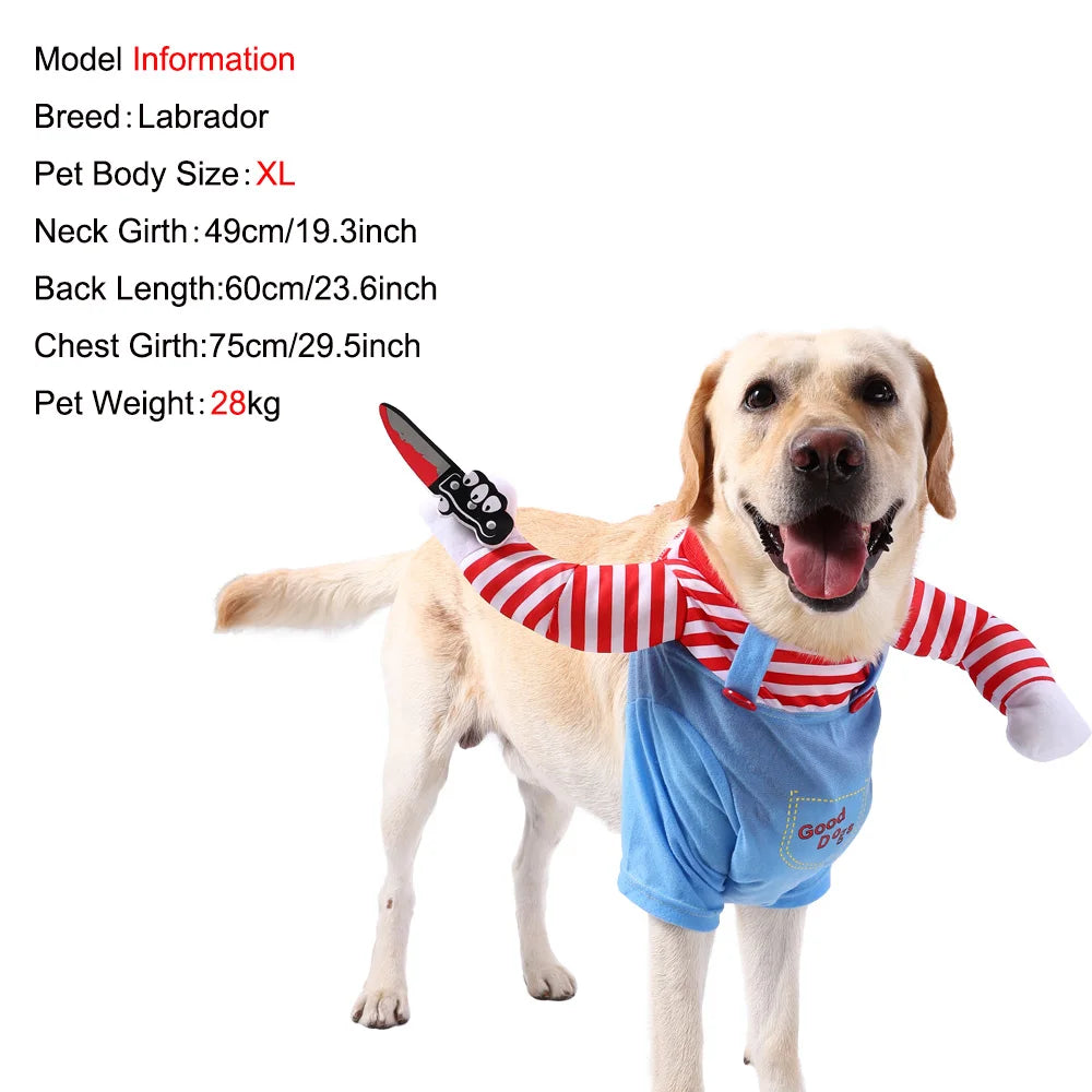 Dog Cosplay Costume for Small Medium Large Dogs Cats Halloween Party Dress Outfits Cute Dog Jacket Labrador Bulldog Pet Clothes