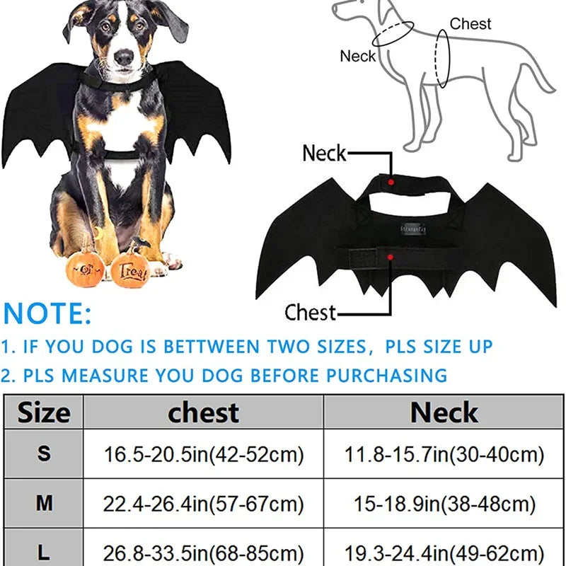 Halloween Bat Costume for Dogs Pet Wings Cat Dress up Accessory Puppy Party Outfit Pet Supplies