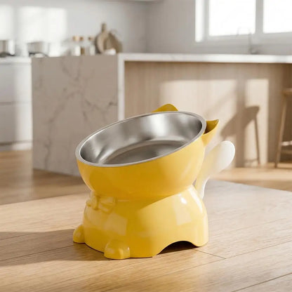 Stainless Steel Cat Bowl Anti-Spill Slanted Cat Food Food Water Dish for Cats Kitten Stainless Steel Cat Bowl