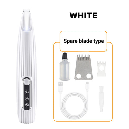 New Product Pet Dog Electric Beauty Trimmer with LED Light Pet Foot Hair Trimmer Low Noise Cat Dog Face Foot Ear Hip Claw Shaver