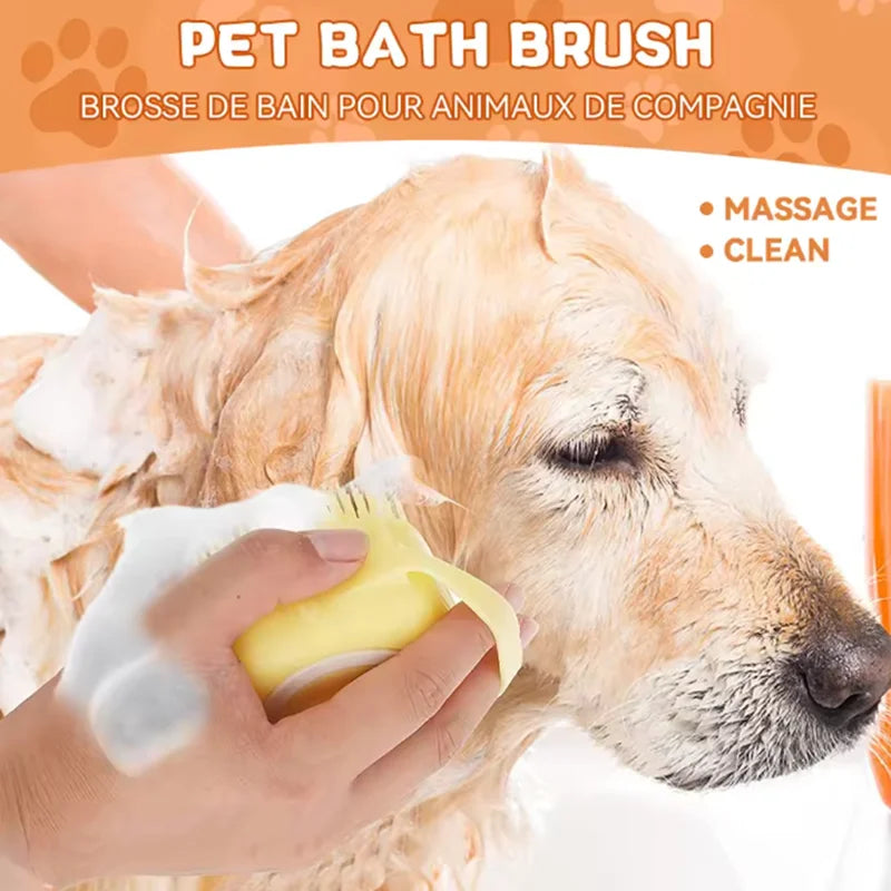 New Bath Massage Brush Bathroom Multifunctional Puppy Big Dog Cat Soft Safety Silicone Pet Accessories for Dogs Cats Tools